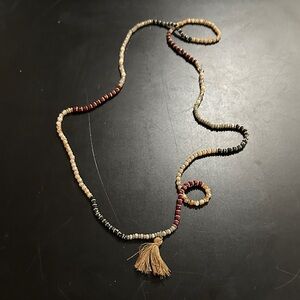 Beaded Necklace with Tassel stretchy